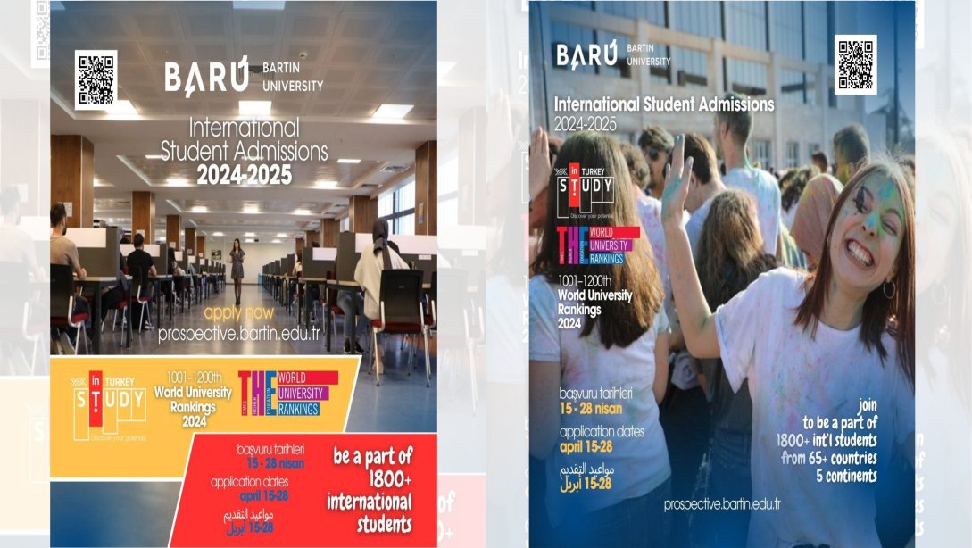 Bartın Üniversitesi, 2024-2025 Akademik Yılı, Uluslararası Öğrenci Alımı İlanı