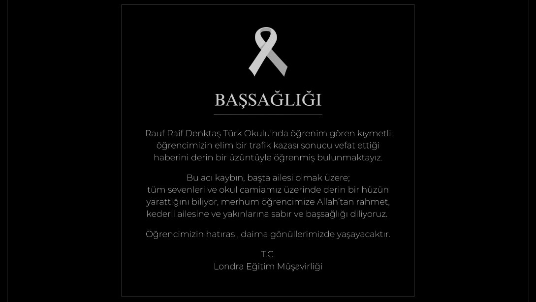 Başsağlığı Mesajı